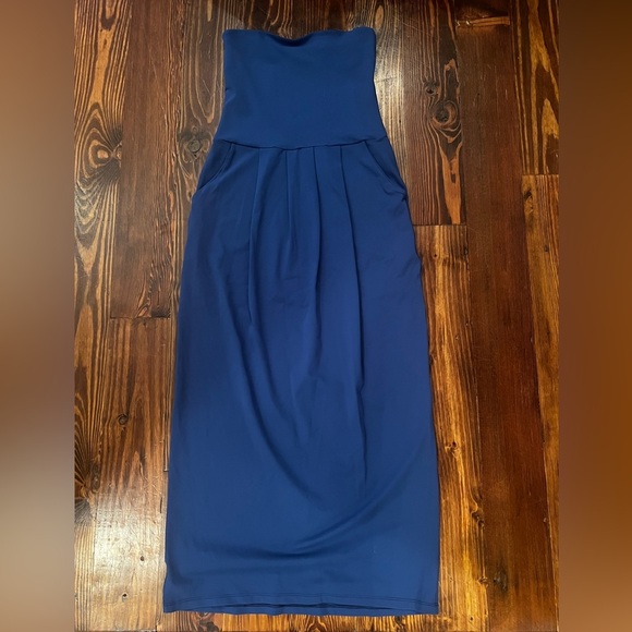 SUSANA MONACO Blue Strapless Maxi Dress with Pockets REVOLVE - Picture 3 of 5